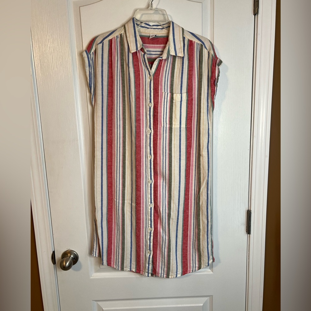 Old Navy Red, Blue, and Cream Striped Dress